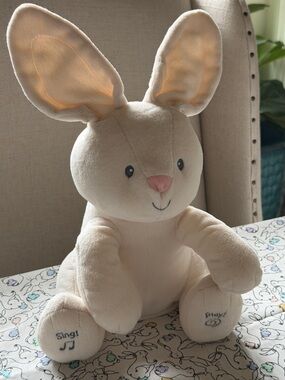 Gund Plush Cream Bunny Toy with Pink Nose